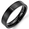Black Plated Stainless Steel 5mm Brushed Wedding Band