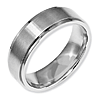 7mm Stainless Steel Ring with Ridged Edges