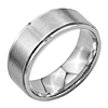 Stainless Steel Ring with Brushed Finish and Polished Ridged Edges 8mm