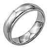 6mm Stainless Steel Ring with Ridged Edges
