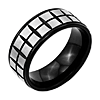 Stainless Steel Brushed & Black-plated 9mm Band