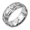 Stainless Steel Brushed and Polished Ring with Chevron Design 8mm