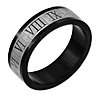 Stainless Steel Black-plated Roman Numerals Band