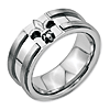 Stainless Steel 10mm Fleur de Lis Brushed and Polished Ring