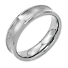 Stainless Steel Concave 6mm Brushed & Polished Band