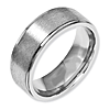 Stainless Steel Satin Ring with Polished Grooved Edge 8mm