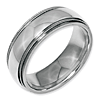 Stainless Steel 8mm Double Milgrain Polished Ring