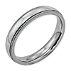 Stainless Steel Grooved and Beaded 4mm Wedding Band