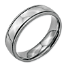 Stainless Steel Grooved and Beaded 6mm Polished Wedding Band