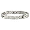 Stainless Steel Bracelet with White Accents 8.5in