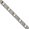 24k Gold Plated Stainless Steel Bracelet with Open Links 8.5in