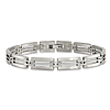 Stainless Steel Bracelet with Cut Out Links 8.75in