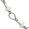 Stainless Steel 7 3/4in Polished Cross Link Bracelet
