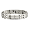 Stainless Steel Bracelet Interwoven Brushed and Polished Links 8.5in