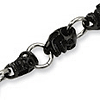 Stainless Steel 8 3/4in Black-Plated Skull Charm Bracelet