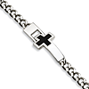 Stainless Steel Enameled Cross Bracelet 9.25in