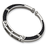Stainless Steel Carbon Fiber Cuff Bangle 7in