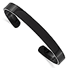 Stainless Steel Black Plated Cuff Bangle