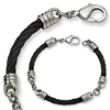 Stainless Steel 9in Black Plated Cable Bracelet with Lobster Clasp