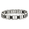 Stainless Steel Black Plated Bracelet with U shaped Links 8in