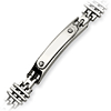 Stainless Steel ID Bracelet with Cross Hatch Links 8.5in