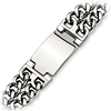 Stainless Steel Double Curb Chain ID Bracelet 8in