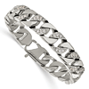 Stainless Steel Men's CZ Curb Link Bracelet 8.5in
