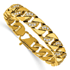 Yellow Ion-plated Stainless Steel Men's CZ Curb Link Bracelet 8.5in