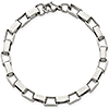 Stainless Steel Rectangular Link Bracelet 8in 