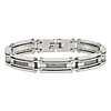 Stainless Steel Bracelet with Wire and Brushed Polished Finish 9in