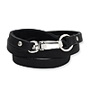 25in Black Leather Adjustable Wrap Bracelet