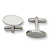 Stainless Steel Smooth Oval Cufflinks