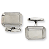 Stainless Steel Cufflinks with Ridged Edges
