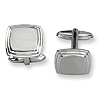Stainless Steel Square Cufflinks with Step Down Edges