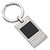 Stainless Steel Brushed Key Chain with Carbon Fiber