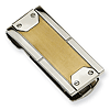 Stainless Steel 24kt Yellow Gold Plated Money Clip with Screw Accents