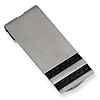 Stainless Steel Money Clip with Black Carbon Fiber Strips