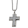 Stainless Steel Cross 1 1/4in with Bead Chain