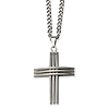 Stainless Steel Brushed Cross 1 7/8in with 24in Cable Chain
