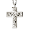 Stainless Steel 1 3/8in Textured Crucifix Necklace