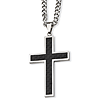 Stainless Steel Carbon Fiber Cross 1 7/8in with 24in Cable Chain