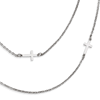 Stainless Steel Layered Sideways Cross on 18in Necklace