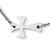 Stainless Steel Polished Tapered Sideways Cross Necklace