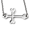 Stainless Steel 1 1/4in Cut out Sideways Cross Necklace