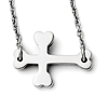 Stainless Steel 5/8in Budded Sideways Cross Necklace
