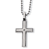 Diamond Stainless Steel  1 1/2in Cross with Bead Chain
