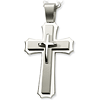 Stainless Steel Jumbo 3 1/4in Cross with 24in Chain