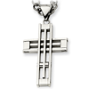 Stainless Steel Cut-out Cross Necklace 22in