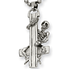 Stainless Steel Skeleton Hugging Cross Necklace 22in