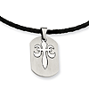 Stainless Steel Fleur De Lis Necklace 18in